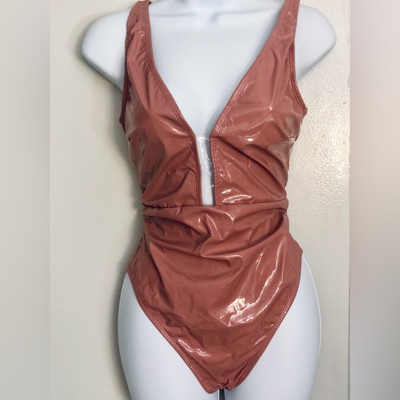 Mink Vinyl Clear Insert Swimsuit - Picture 1 of 3
